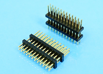 LP/H127SGN a A c A b -2xXX 1.27mm Pin Header H:1.0 W:3.4 Dual Row Dual Base Straight DIP Type