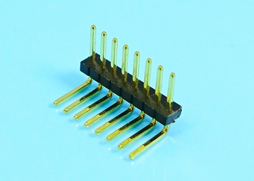 LP∕H127RGN a A c／b -1xXX 1.27mm Pin Header H:1.0 W:2.1 Single Row Down Angle DIP Type