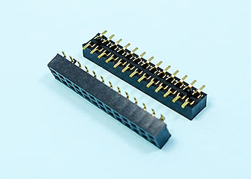1.27mm Female Pin Header H:2.0 W:3.0 SMT Type Dual Row With Pegs