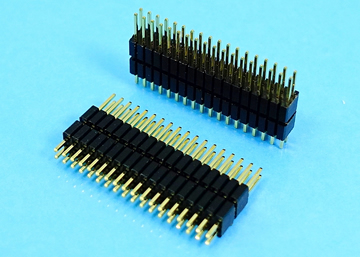 LP/H127SGN a E c E b -2xXX 1.27mm Pin Header H:2.5 W:3.4 Dual Row Dual Base Straight DIP Type