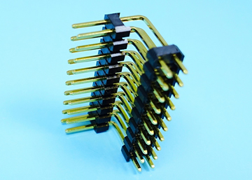 LP/H254UGX a A d／c A b -2xXX 2.54mm Pin Header H:2.54 W:5.08 Dual Row Dual Base Up Angle DIP Type