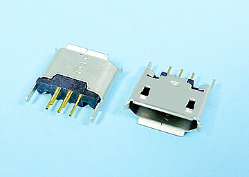 MICRO USB  B Type  5Pin Female  Vertical  (180ﾟ) DIP 