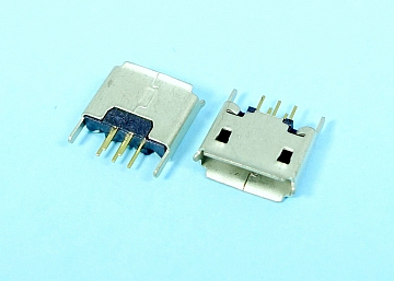 MICRO USB  AB Type  5Pin Female  Vertical  (180ﾟ) DIP 