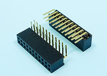 LPCB127BRG X0/2.5-2xXX 1.27mm Female Header H:4.3 W:3.0 DIP:2.5 Right Angle Dual Row